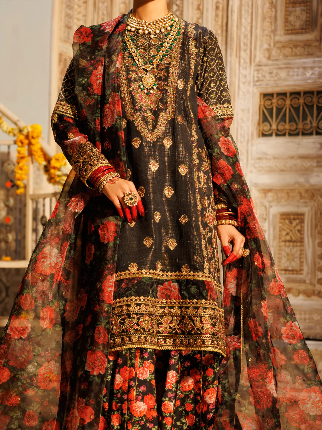 BLACK MESURI NET 3PC STITCHED | AL-3PS-LS-551/FB-551A - Image 3