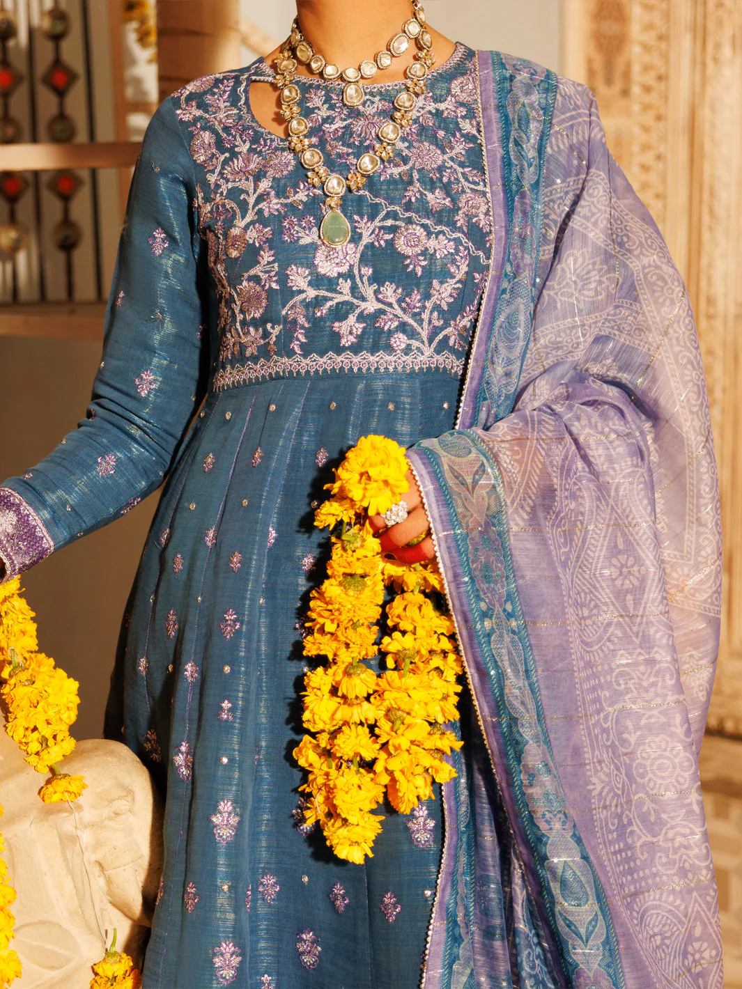 ICE BLUE MESURI NET 3PC STITCHED | AL-3PS-LS-552/FB-552A - Image 4
