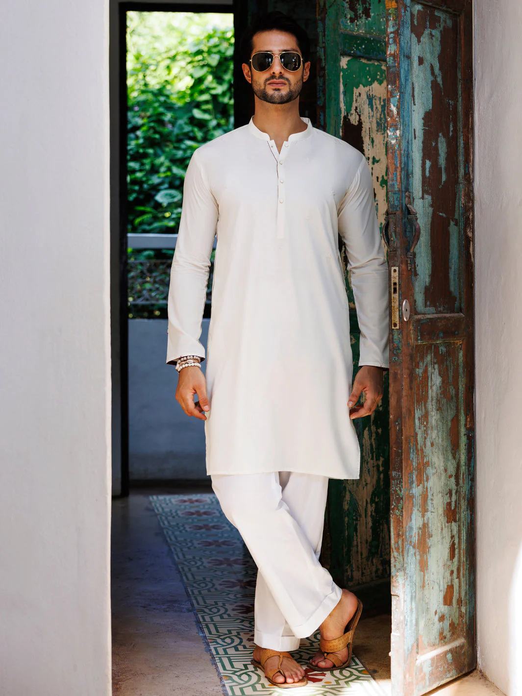 OFF WHITE BLENDED KURTA | AL-K-1168A/AM-6207A