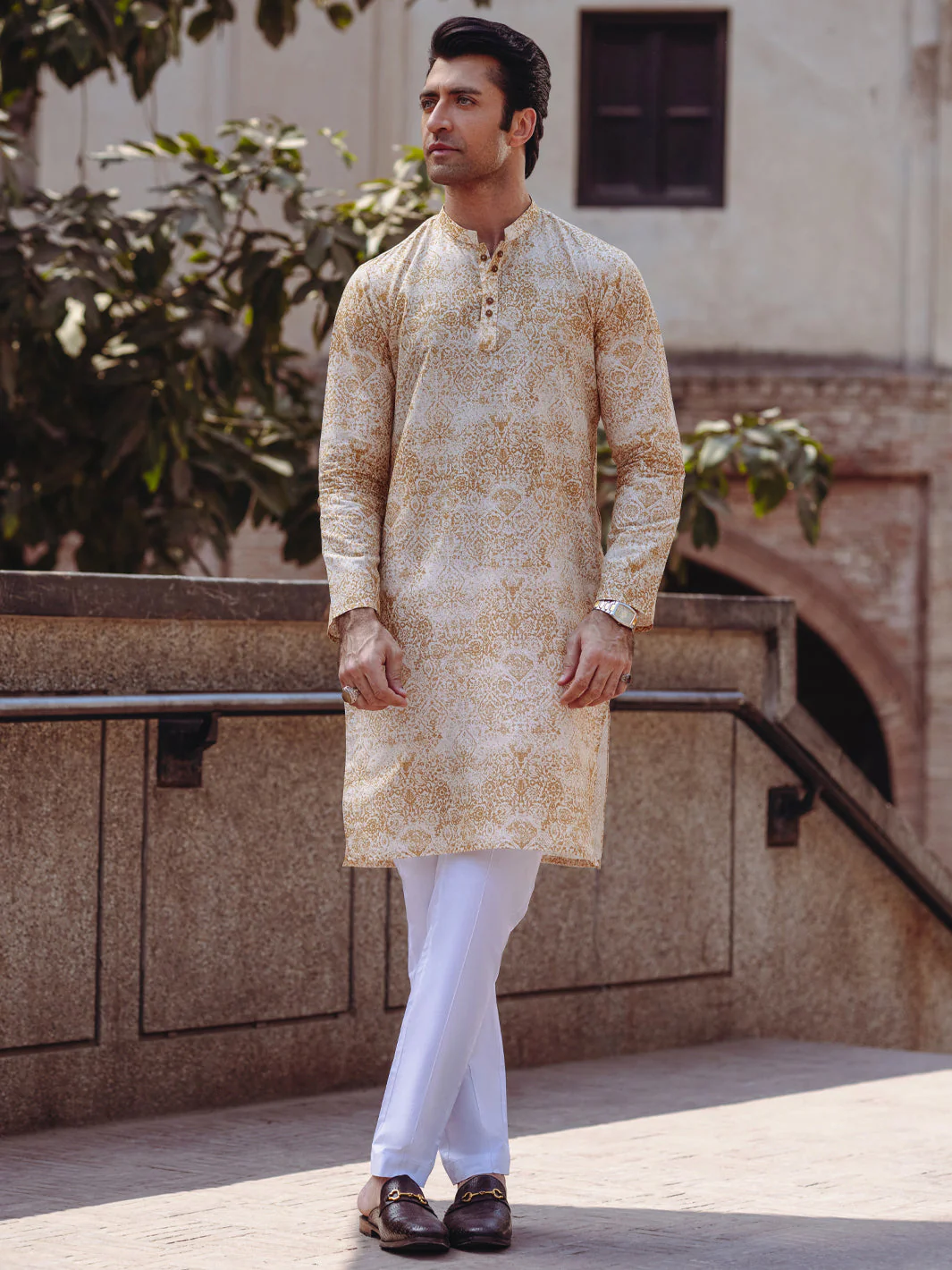 MUSTARD COTTON KURTA | AL-K-1187/AM-6310B