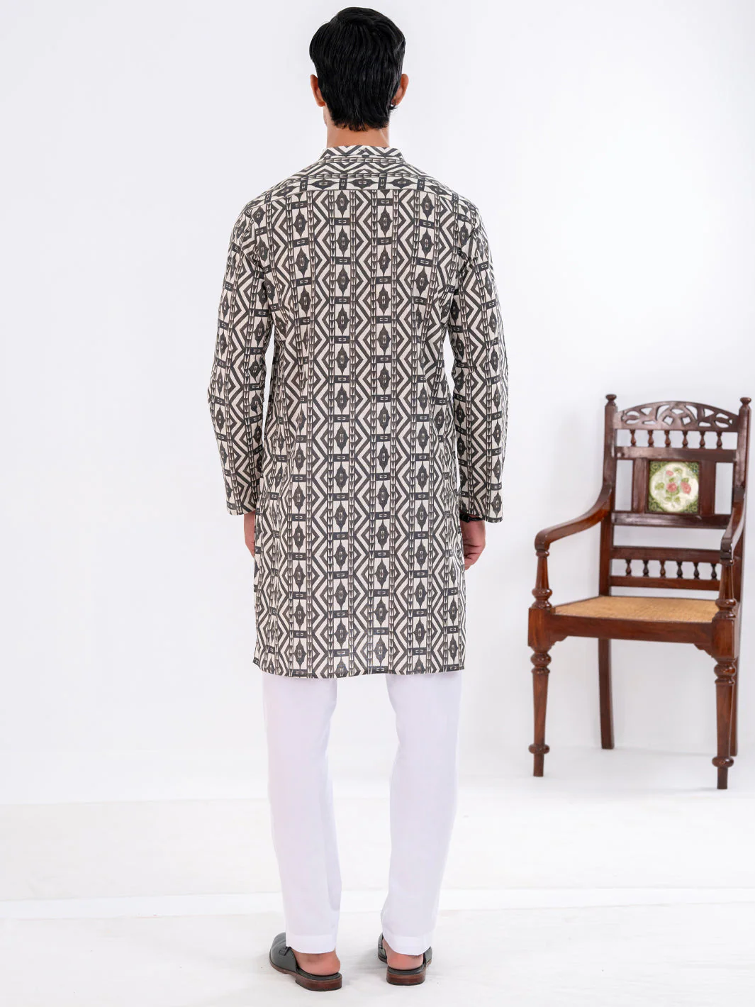 BLACK COTTON KURTA | AL-K-1190/AM-6311B - Image 2