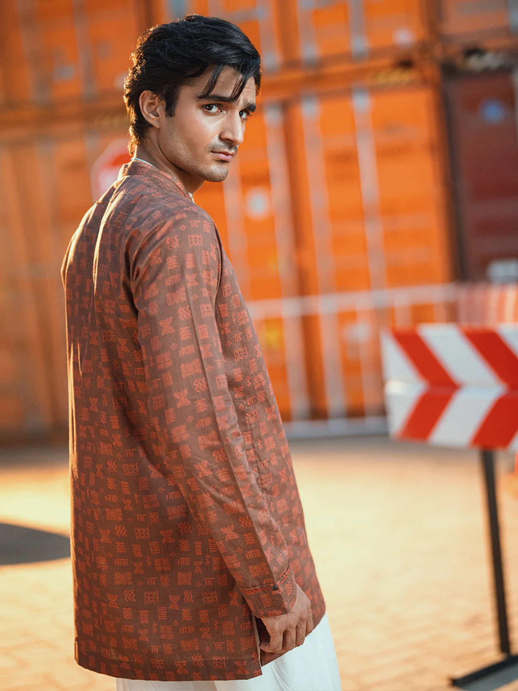 BROWN COTTON KURTA | AL-K-1197/AM-6311G - Image 2