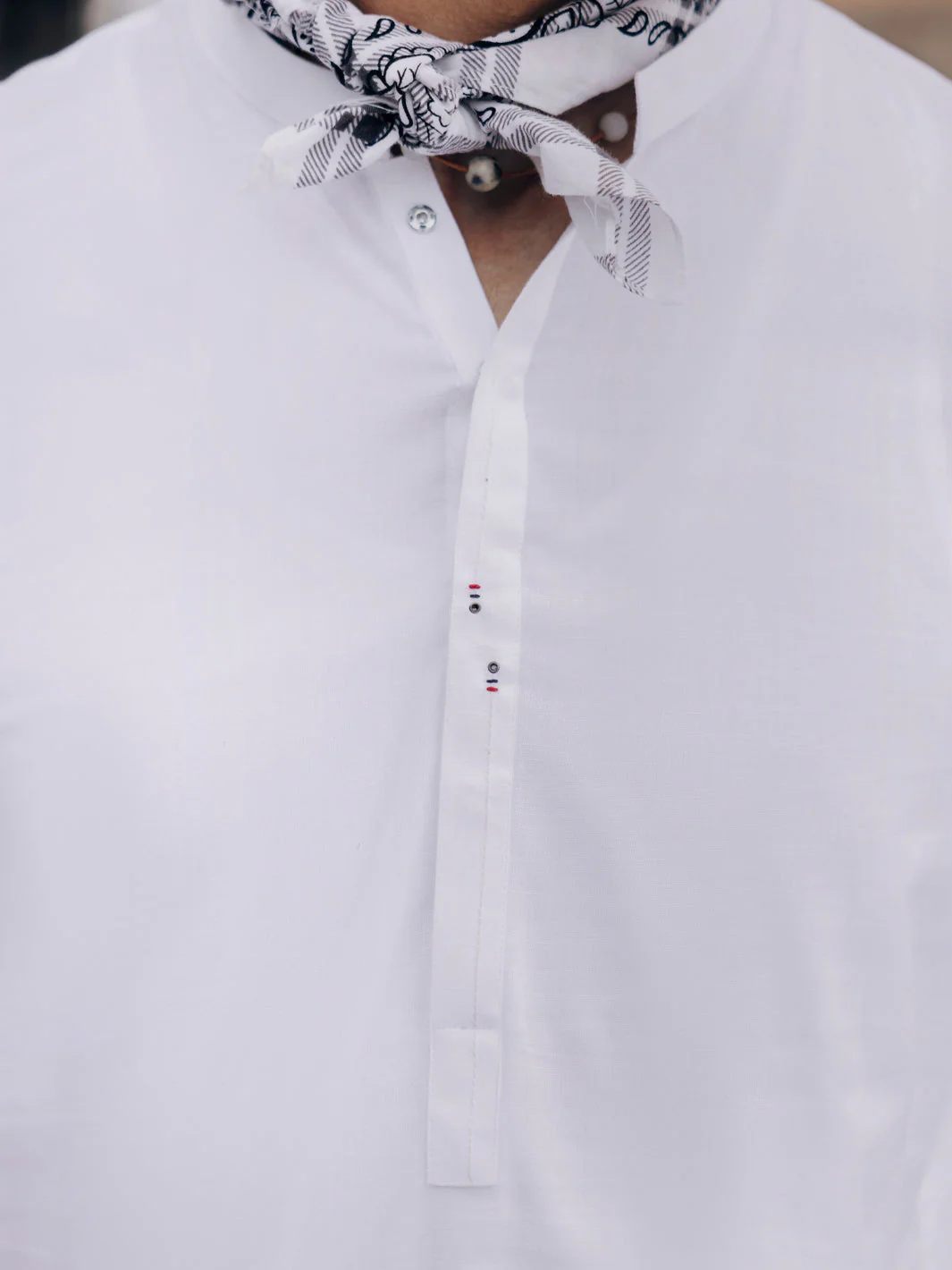 WHITE COTTON KURTA | AL-K-1213/AM-6236A - Image 3