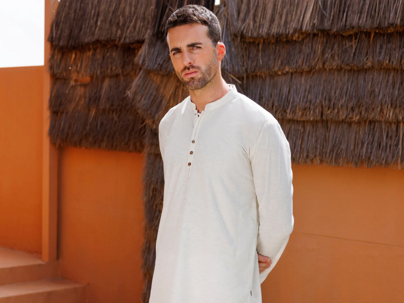 CREAM BLENDED KURTA | AL-K-1223/AM-6194D - Image 5