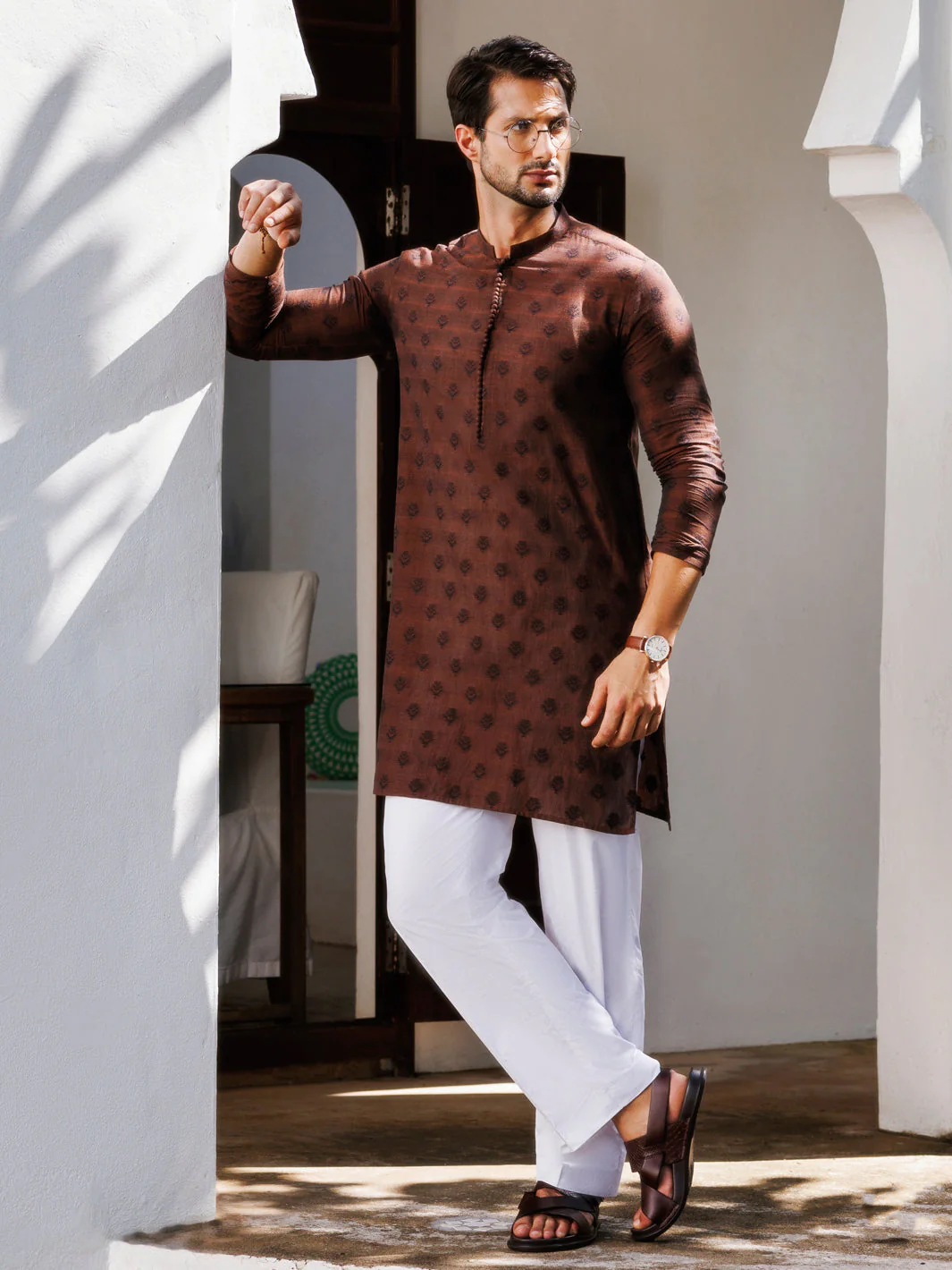BROWN COTTON KURTA | AL-K-1231/AM-6324A