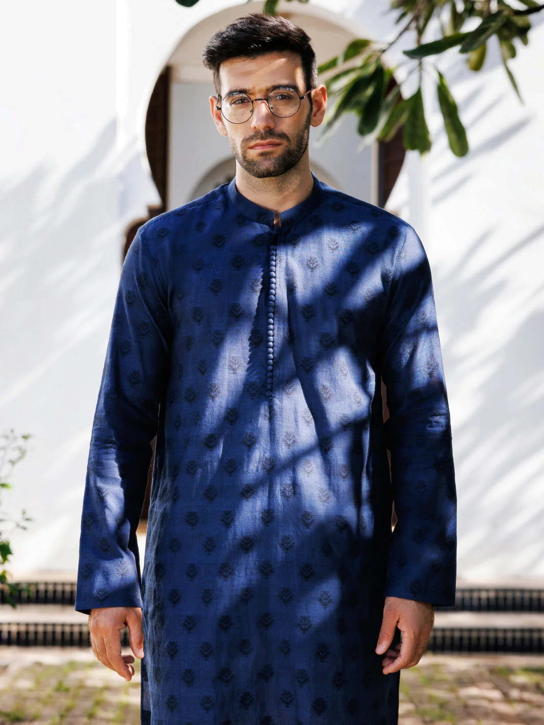 BLUE COTTON KURTA | AL-K-1233/AM-6324C - Image 2