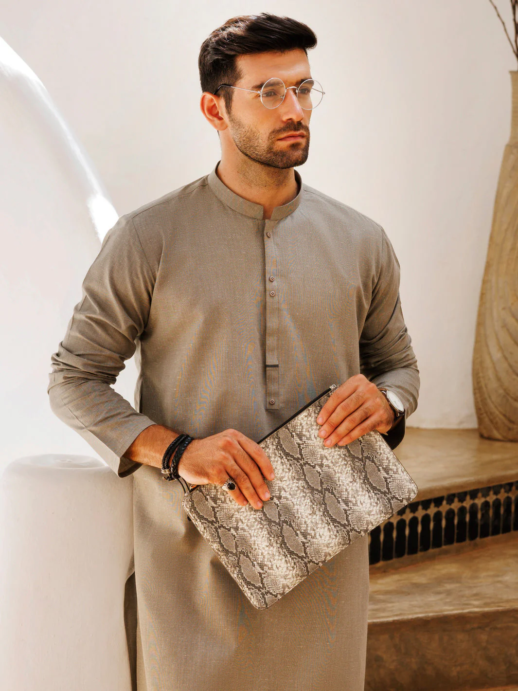 LIGHT GREEN BLENDED KURTA | AL-K-1237/AM-6305B - Image 4