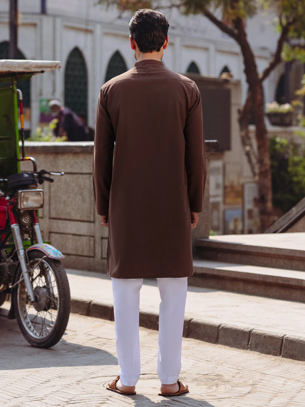 BROWN BLENDED KURTA | AL-K-1257/AM-6315B - Image 2