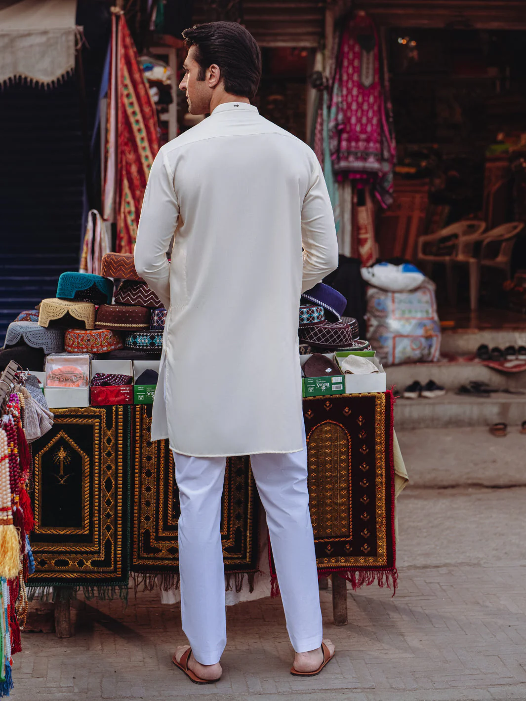 OFF WHITE BLENDED KURTA | AL-K-1259/AM-6314A - Image 4