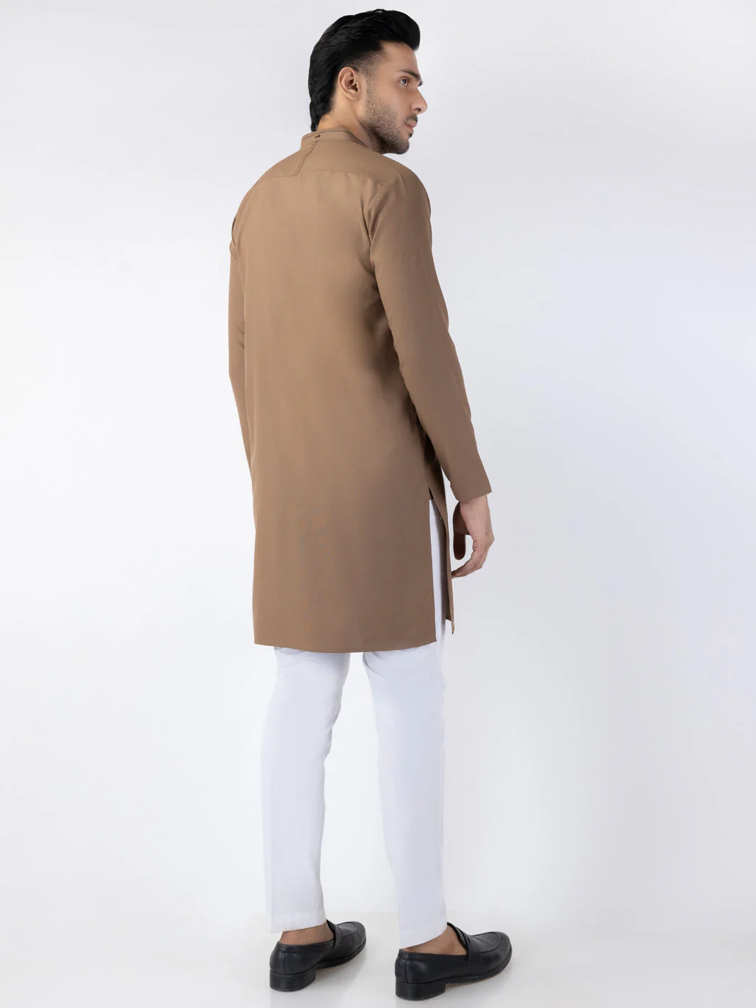 BROWN BLENDED KURTA | AL-K-1262/AM-6315A - Image 4
