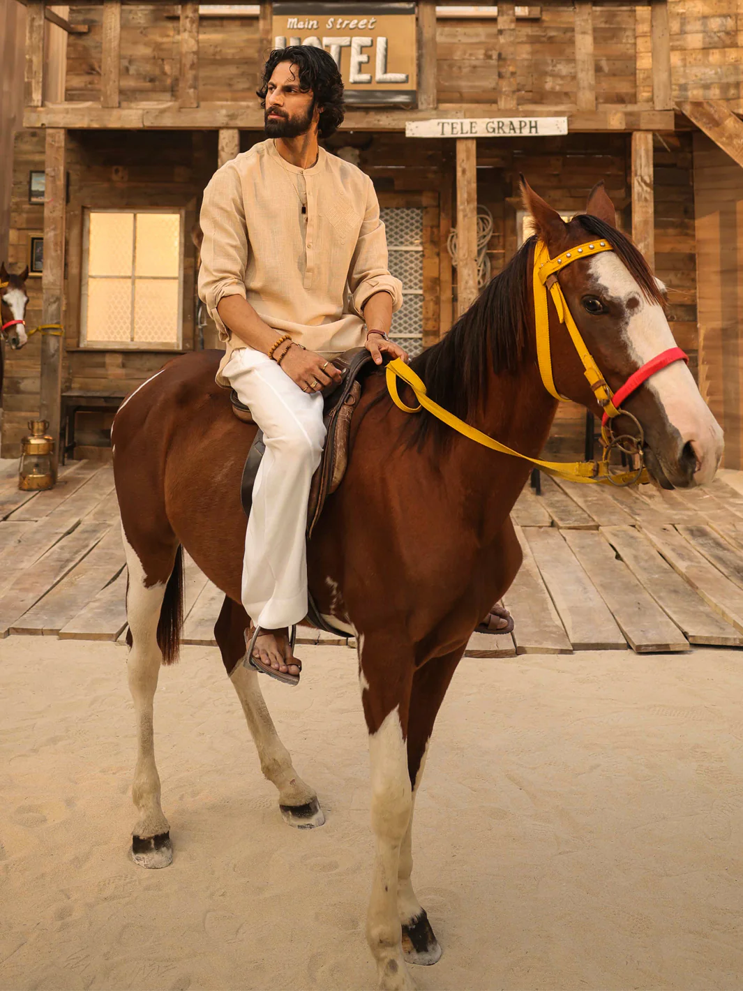 BEIGE COTTON KURTA | AL-K-1291/AM-15036A - Image 5