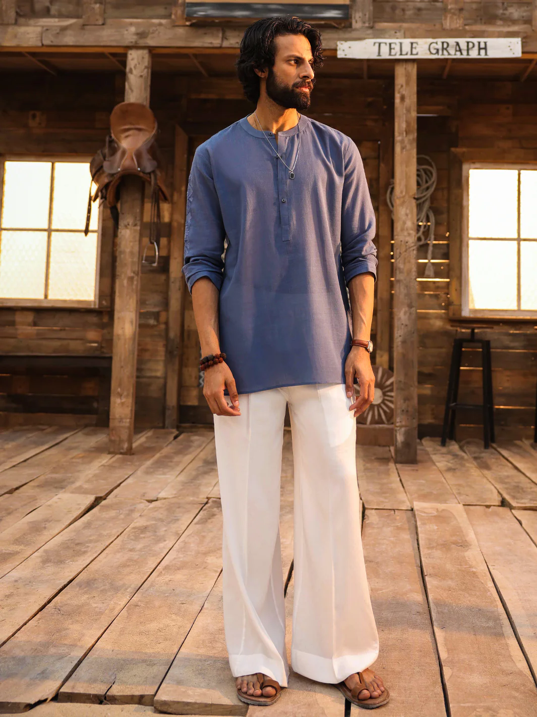DARK BLUE COTTON KURTA | AL-K-1294/AM-15036D
