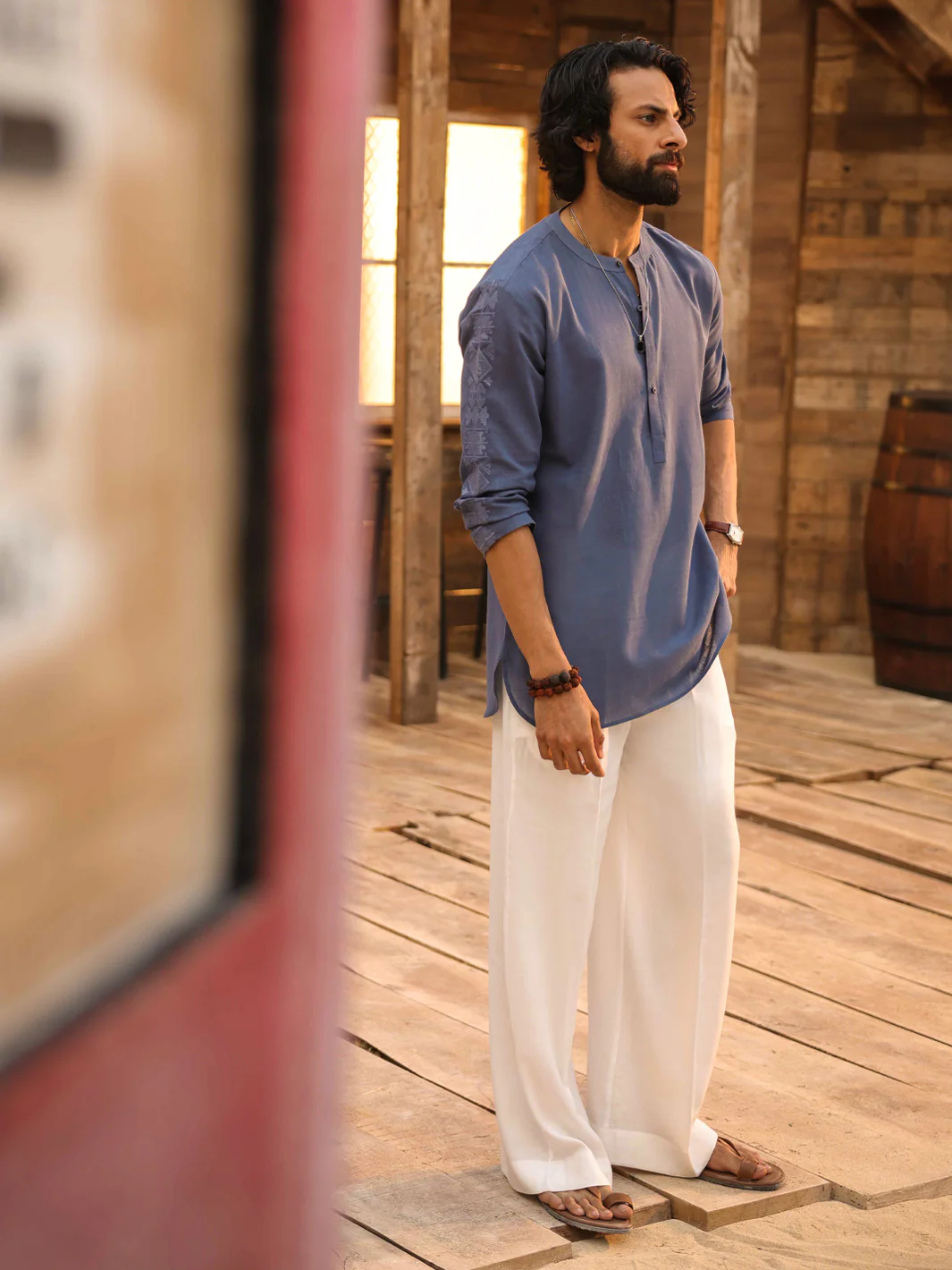 DARK BLUE COTTON KURTA | AL-K-1294/AM-15036D - Image 6