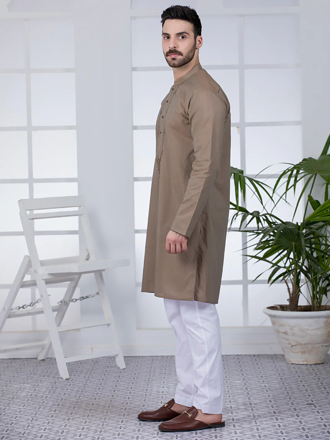 BROWN COTTON KURTA | AL-K-US-1011/AM-806B