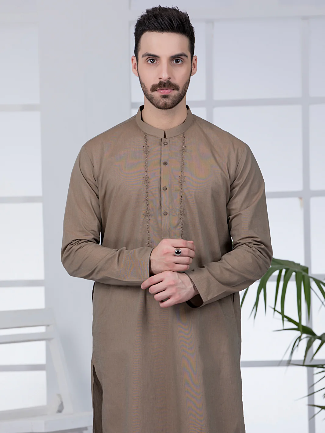 BROWN COTTON KURTA | AL-K-US-1011/AM-806B - Image 3
