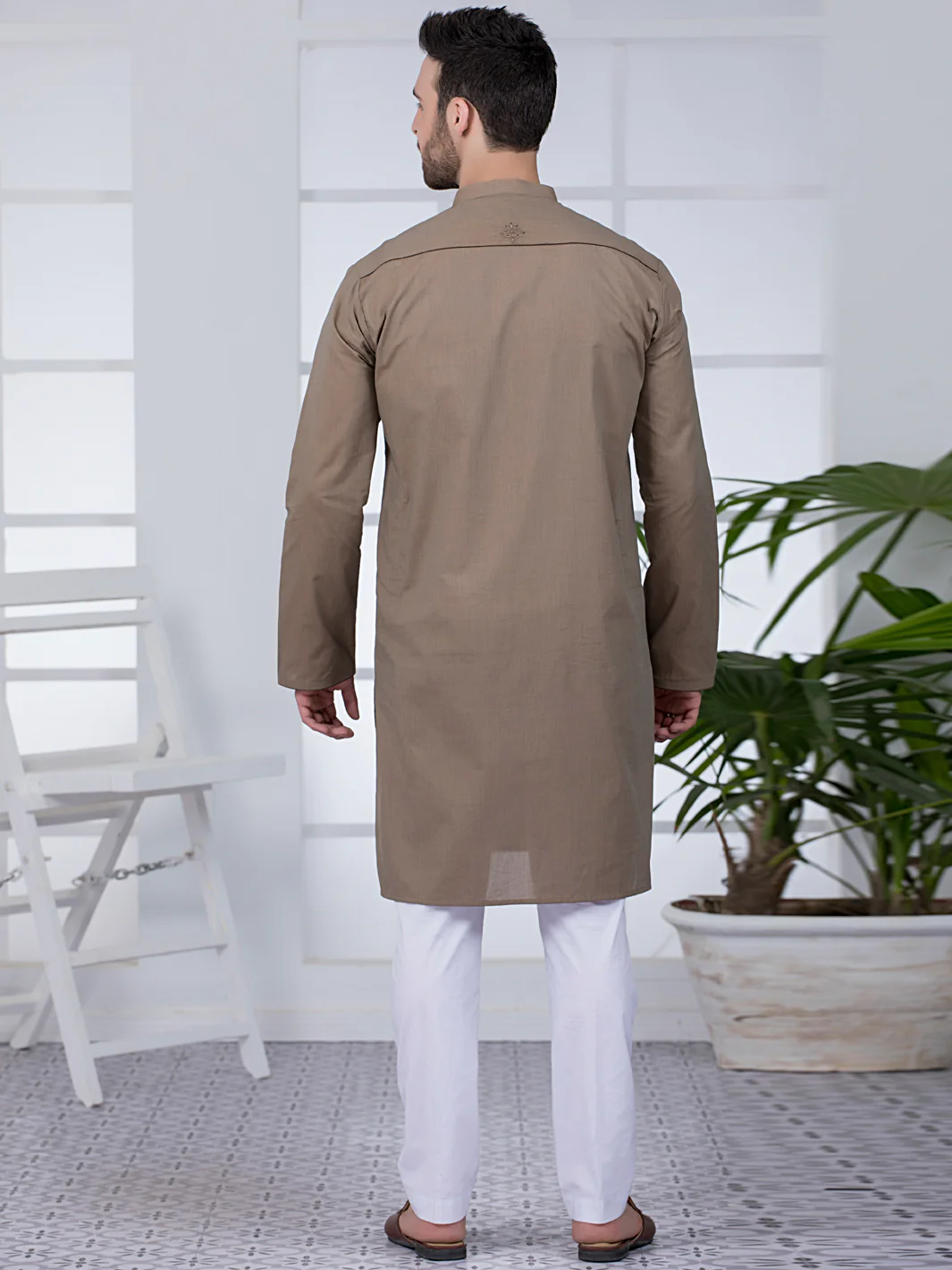 BROWN COTTON KURTA | AL-K-US-1011/AM-806B - Image 4