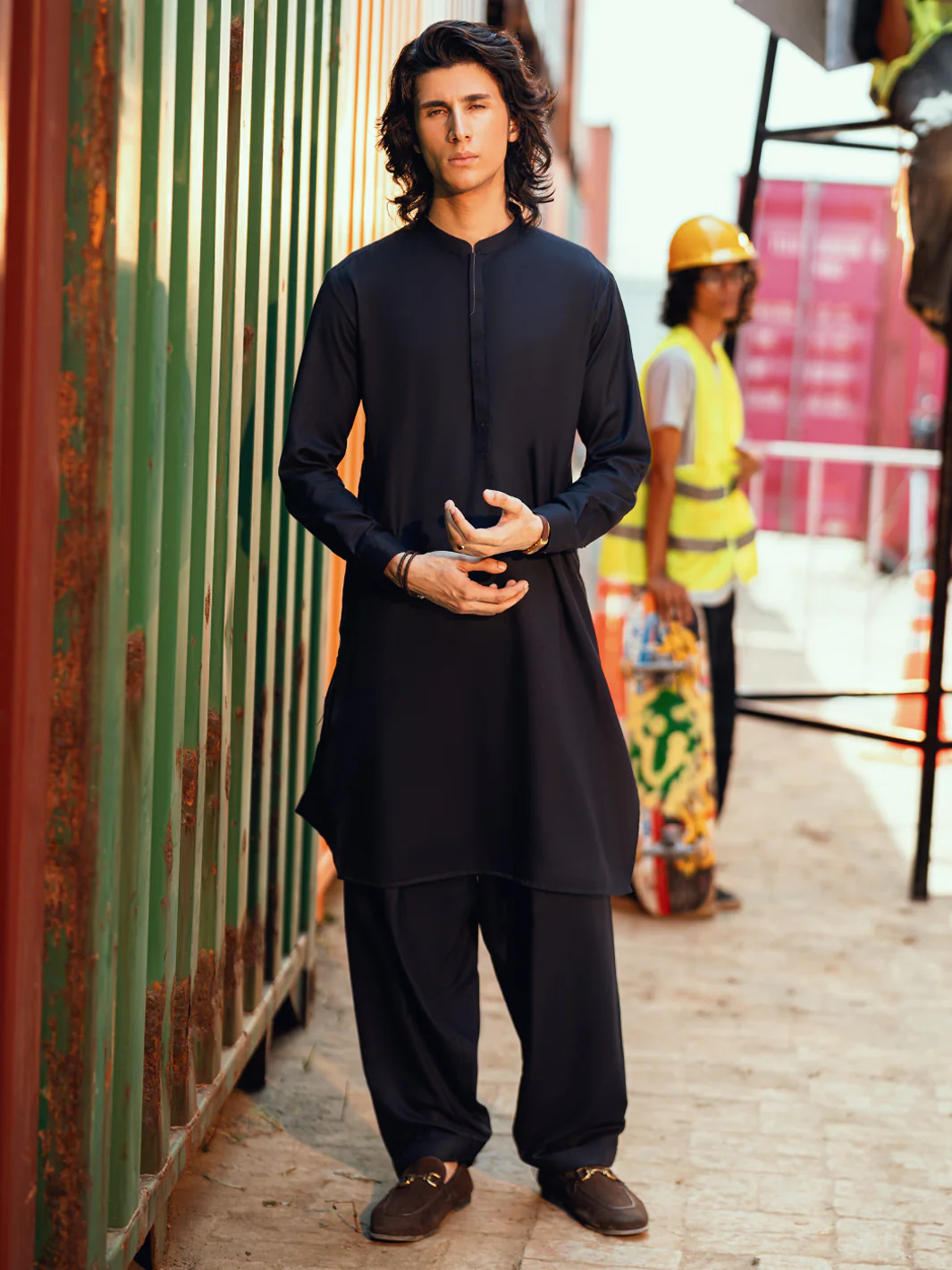 NAVY BLUE KAMEEZ SHALWAR | AL-KS-3288/AM-6341C