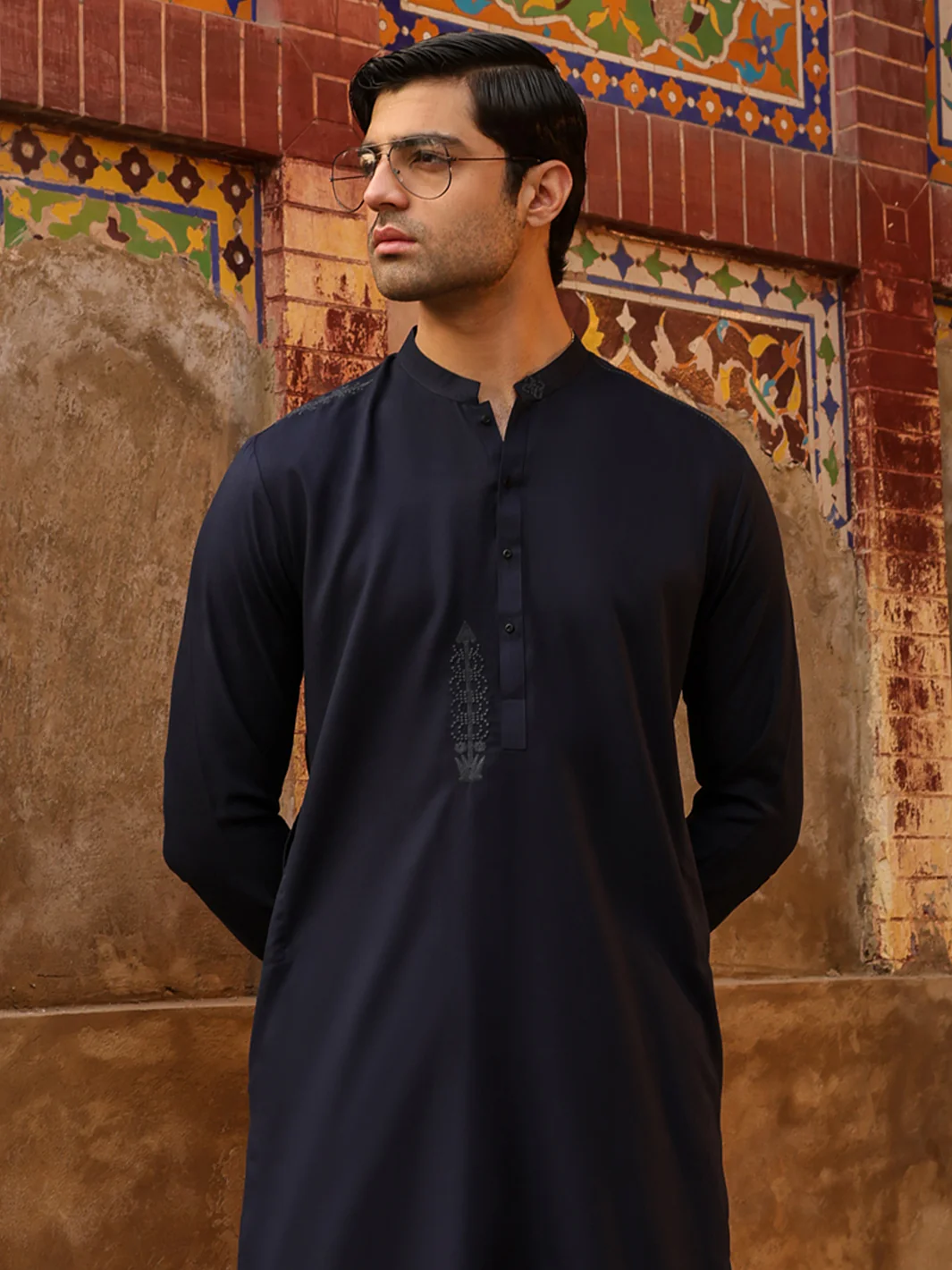 NAVY BLUE KAMEEZ SHALWAR | AL-KS-3316/AM-15068B - Image 2