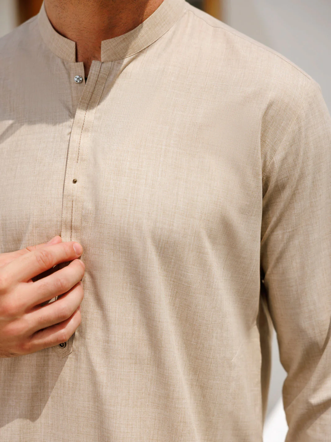 BEIGE BLENDED KURTA TROUSERS | AL-KT-3099/AM-6209A - Image 3