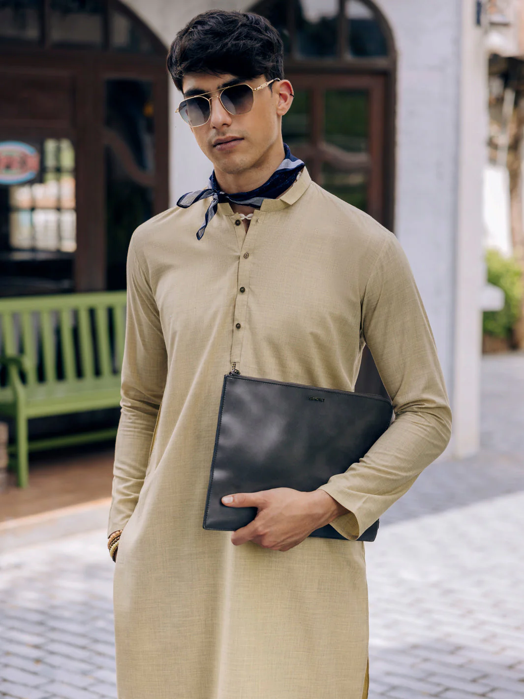 BEIGE BLENDED KURTA TROUSERS | AL-KT-3120/AM-6213B - Image 4