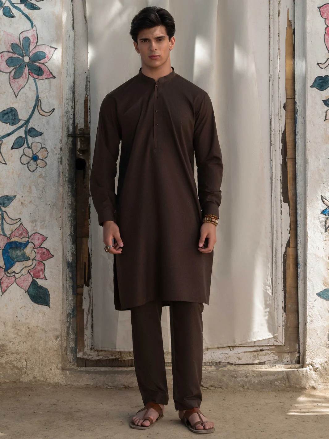 DARK BROWN BLENDED KURTA TROUSERS | AL-KT-3179/AM-6290B