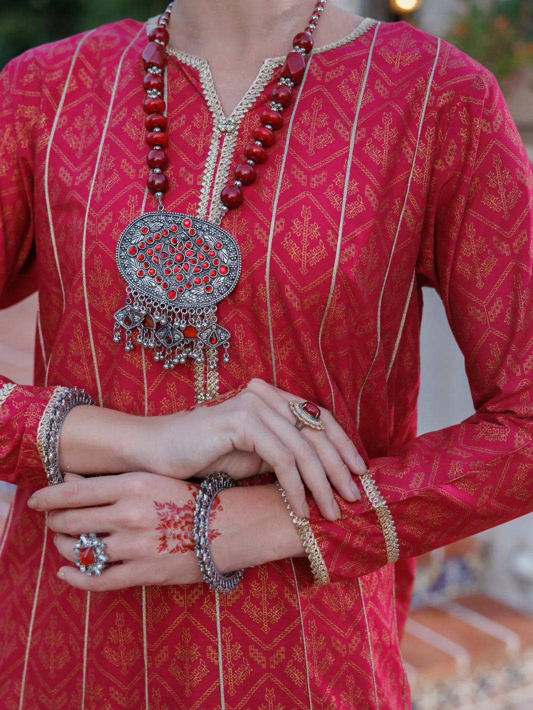 FUCHSIA LAWN KURTI | AL-LK-1029/FB-1029A - Image 4