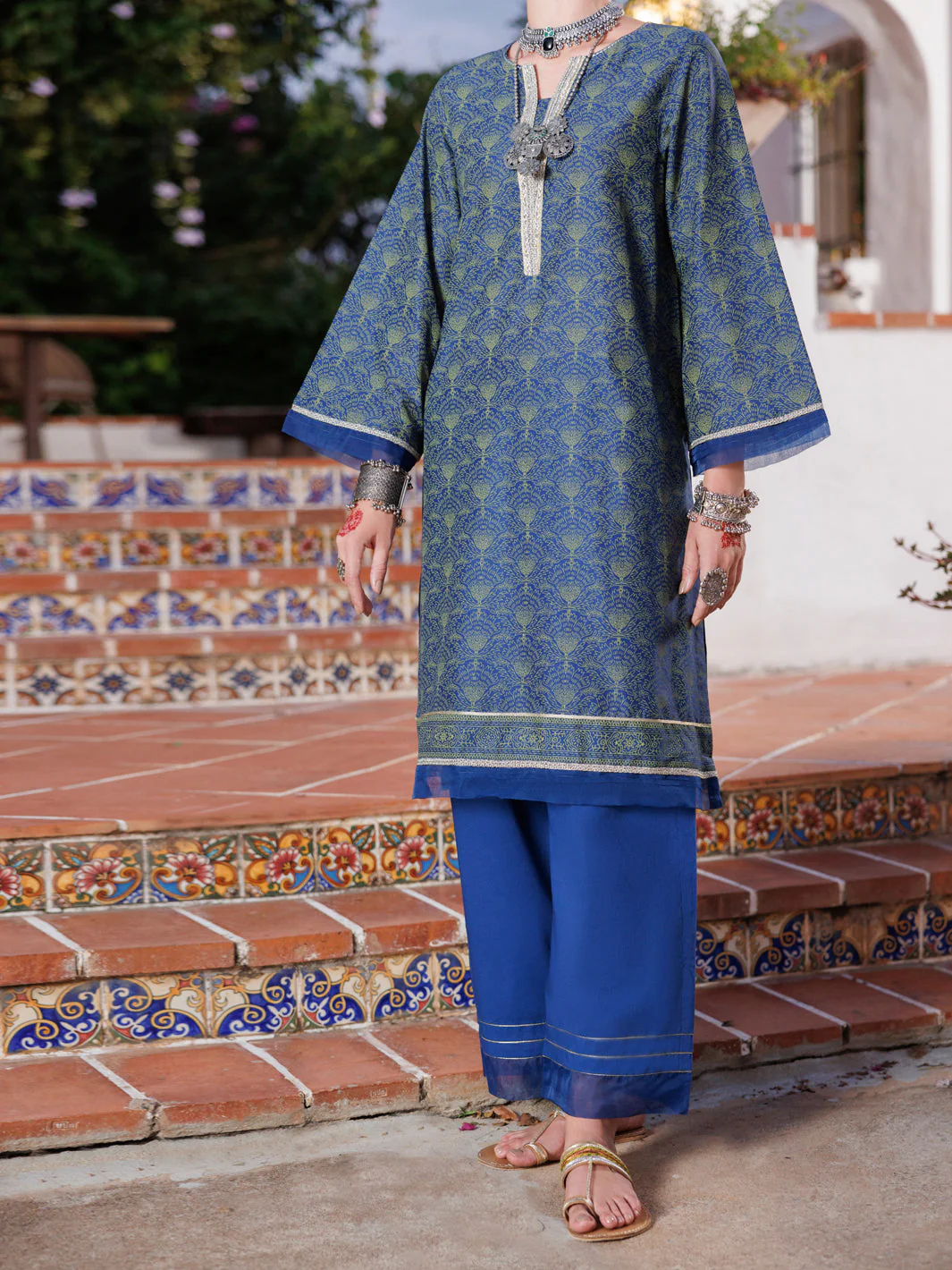 BLUE LAWN KURTI | AL-LK-1031/FB-1031A