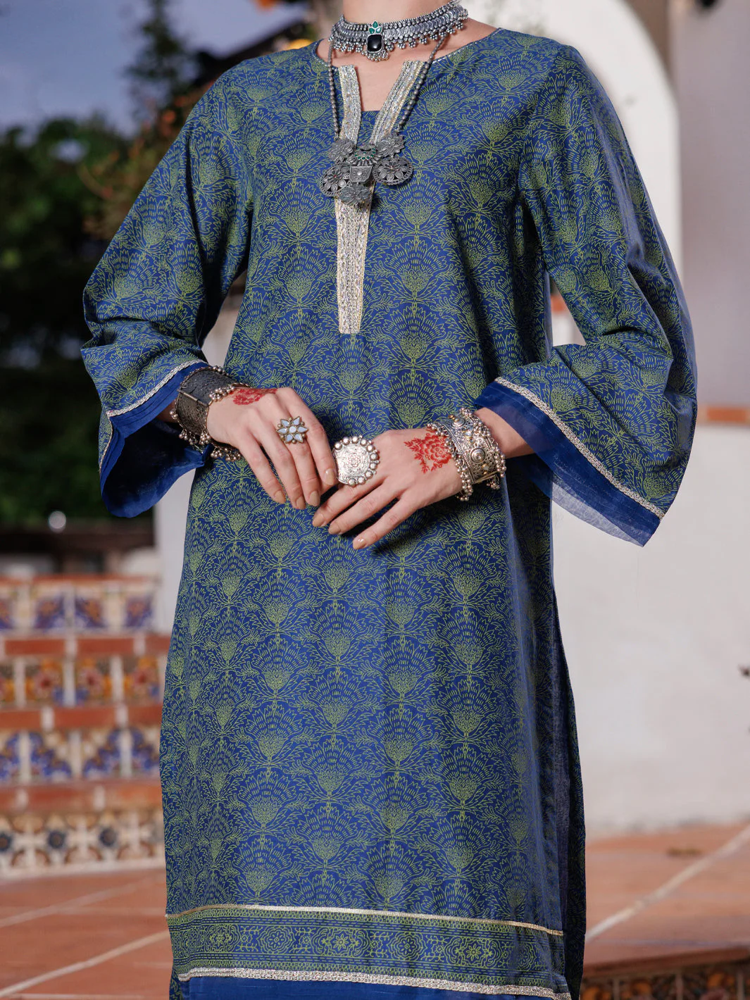 BLUE LAWN KURTI | AL-LK-1031/FB-1031A - Image 3