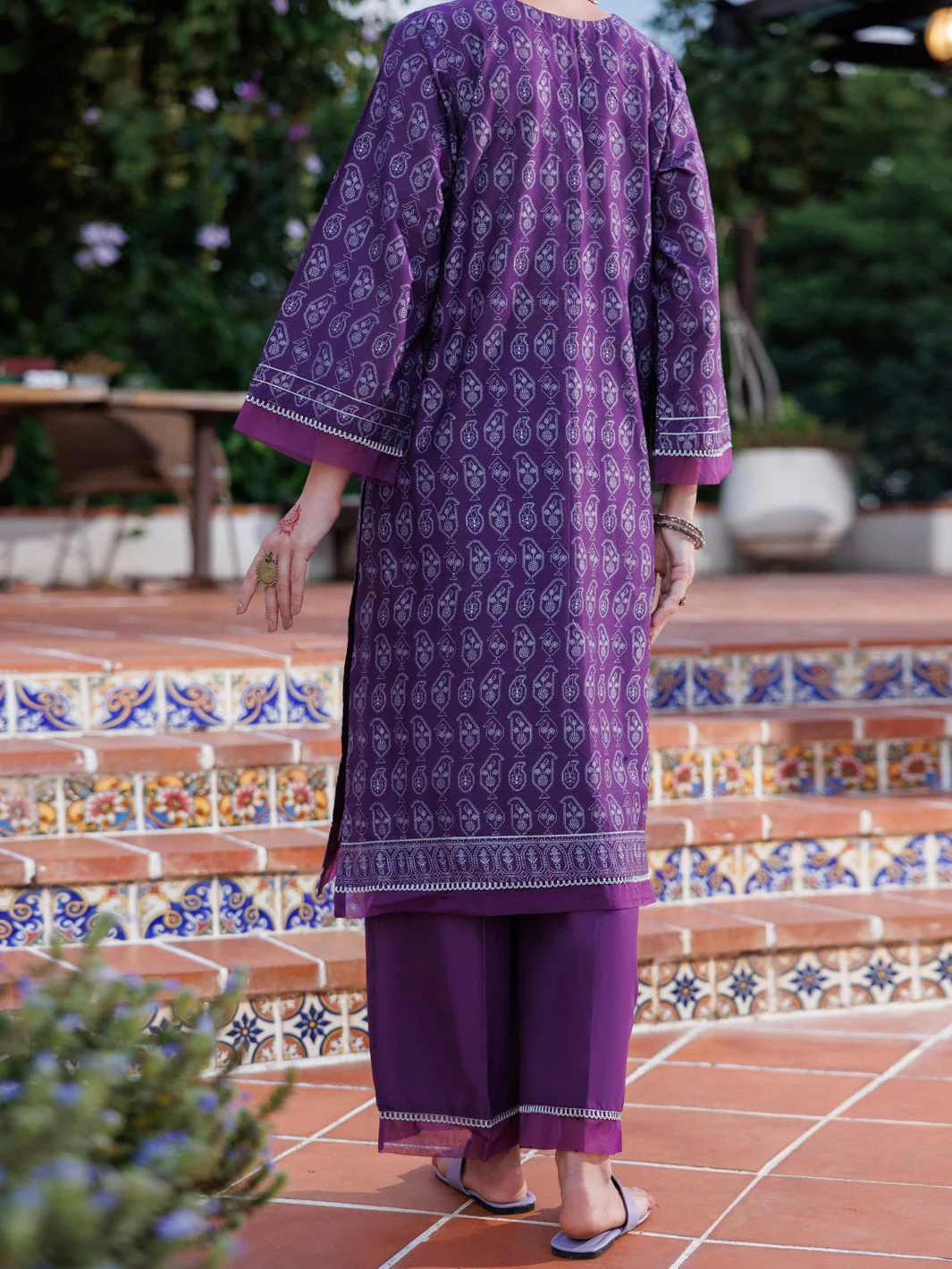 PURPLE LAWN KURTI | AL-LK-1032/FB-1032A - Image 2