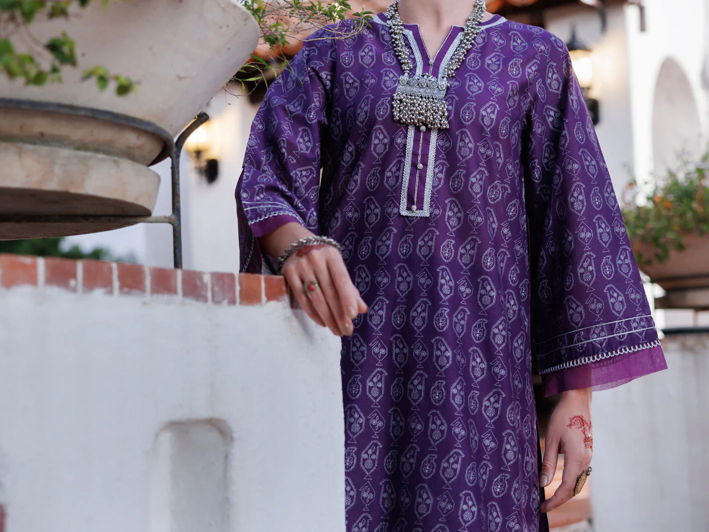 PURPLE LAWN KURTI | AL-LK-1032/FB-1032A - Image 4