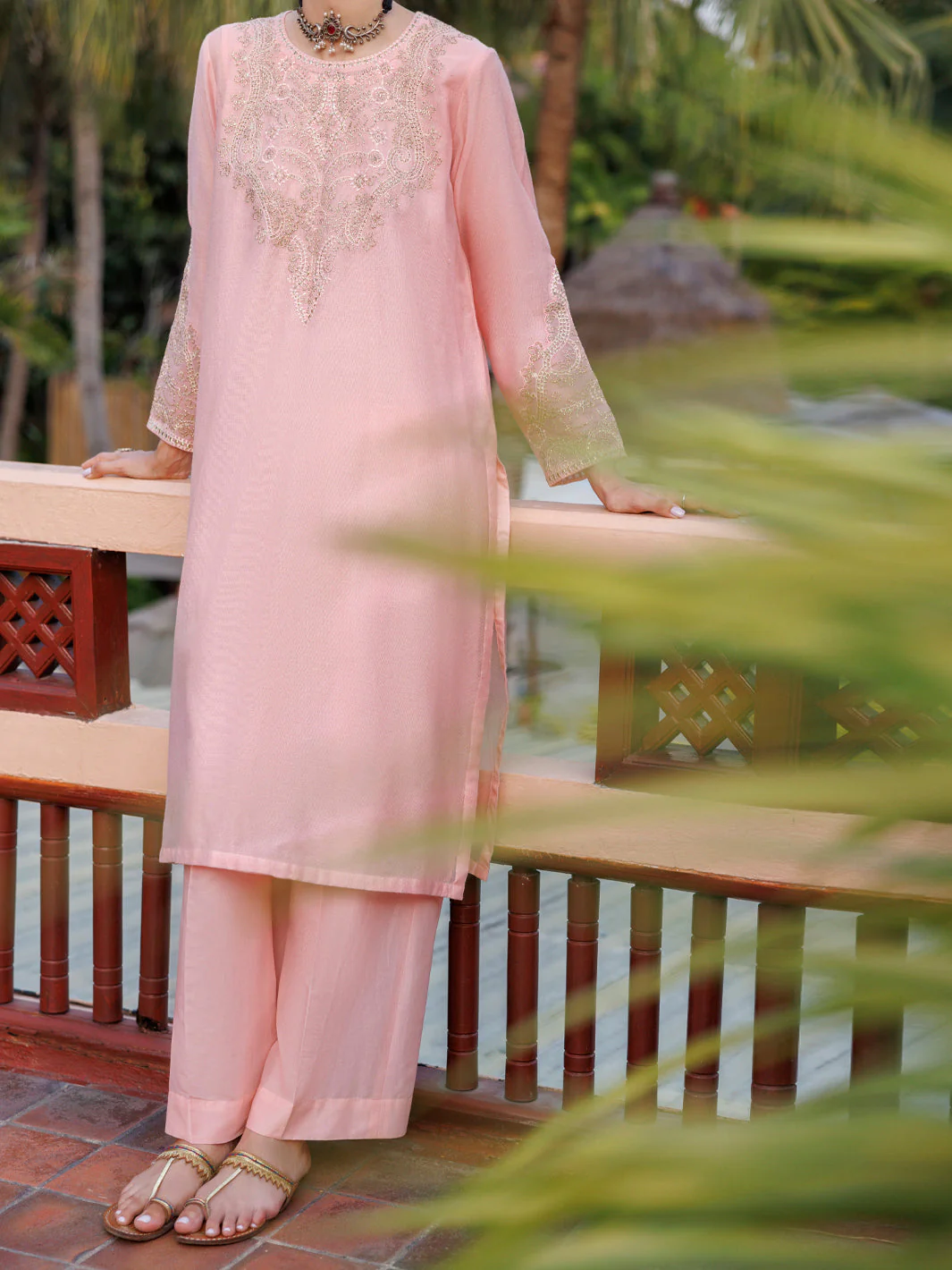 PINK KHADDI NET KURTI | AL-LK-1034/AM-3146A