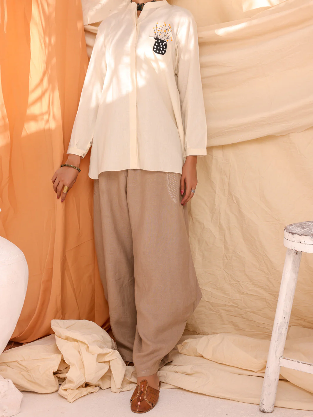 MUSTARD COTTON DOBBY KURTI | AL-LK-1044/FB-1044A