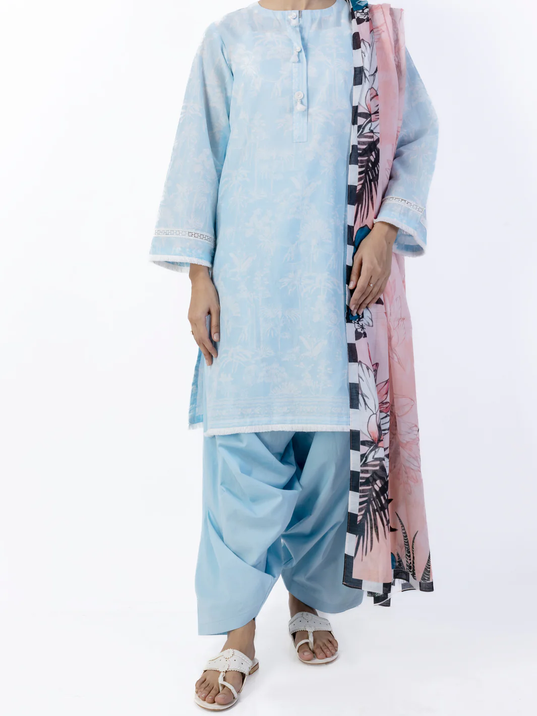 SKY BLUE CAMBRIC 3PC UNSTITCHED | ALP-3PS-1749 FB-1749A