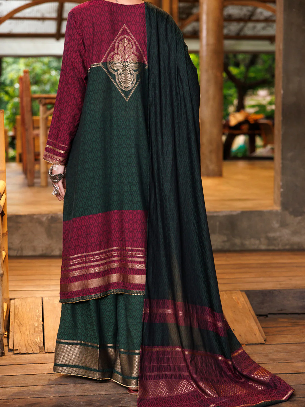 MULTICOLOR YARN DYED JACQUARD 3PC STITCHED | ALP-3PS-2023/S FB-2023A - Image 2
