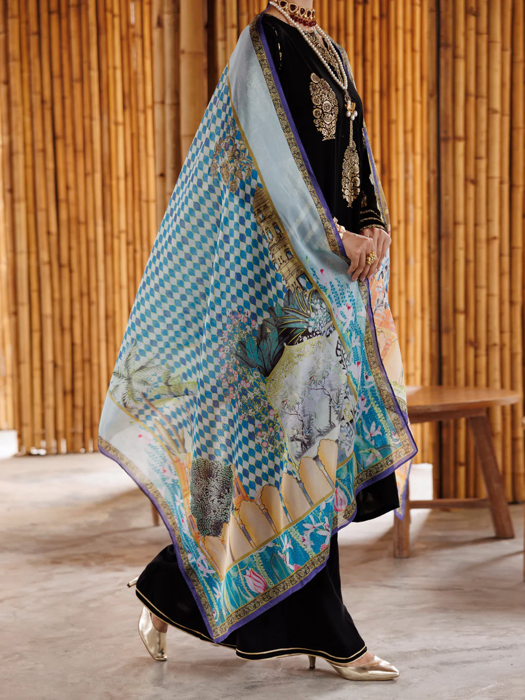 BLACK VISCOSE 3PC STITCHED | ALP-3PS-2040/S FB-2040A - Image 4