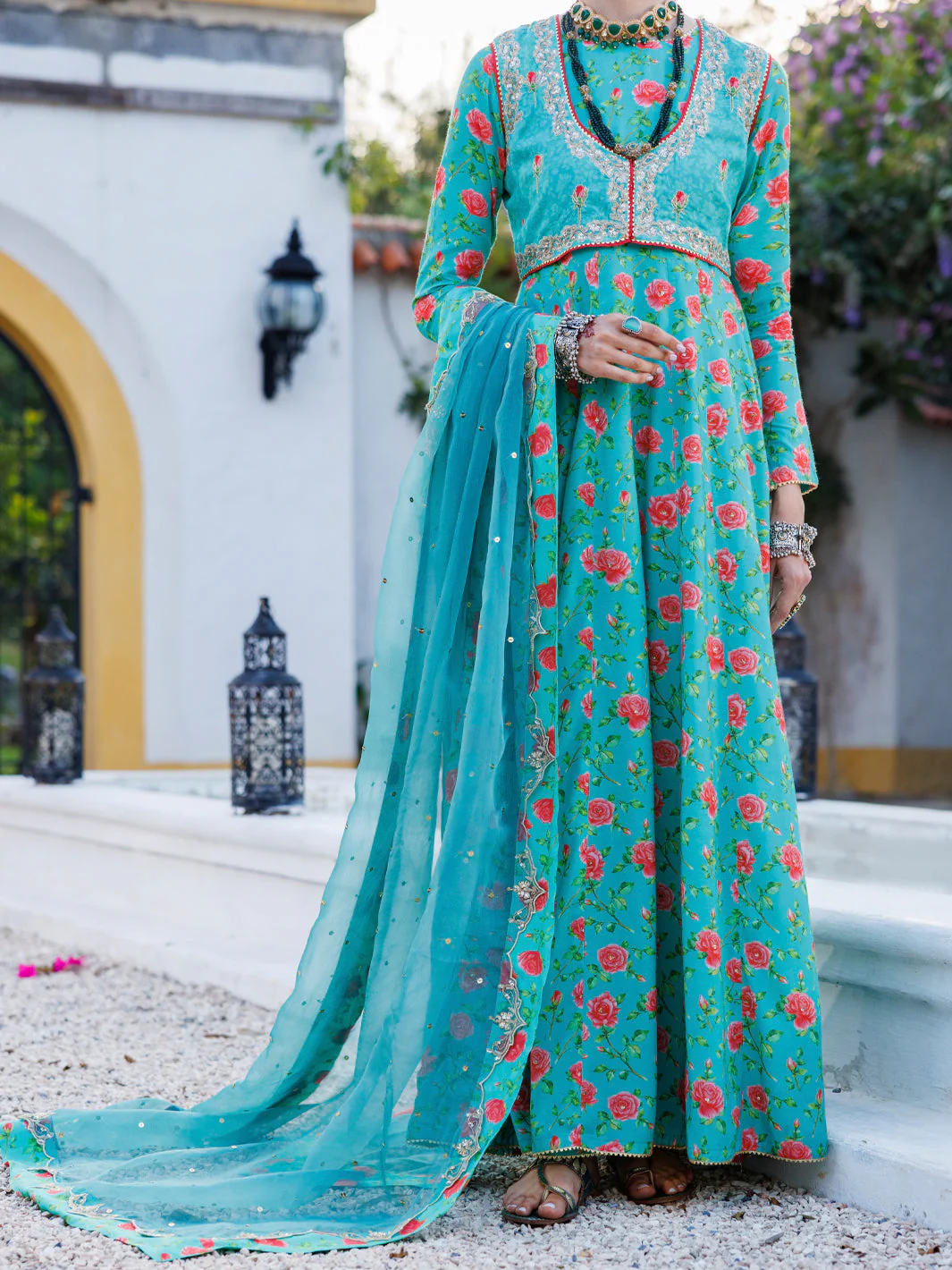 SEA GREEN MAPLE SILK 3PC STITCHED | ALP-3PS-2052/S FB-2052A