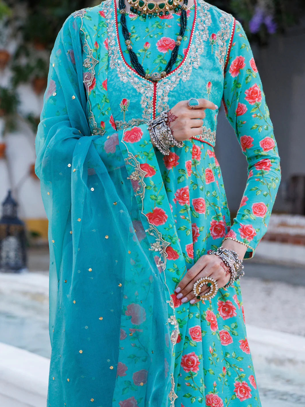 SEA GREEN MAPLE SILK 3PC STITCHED | ALP-3PS-2052/S FB-2052A - Image 3