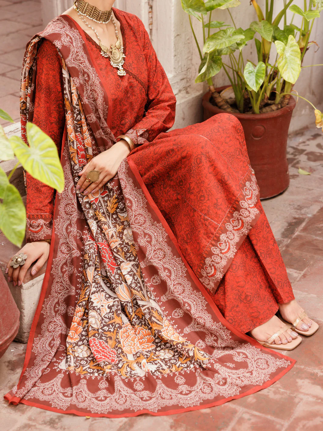 MAROON LAWN 3PC STITCHED | ALP-3PS-2144/S FB-2144A - Image 5