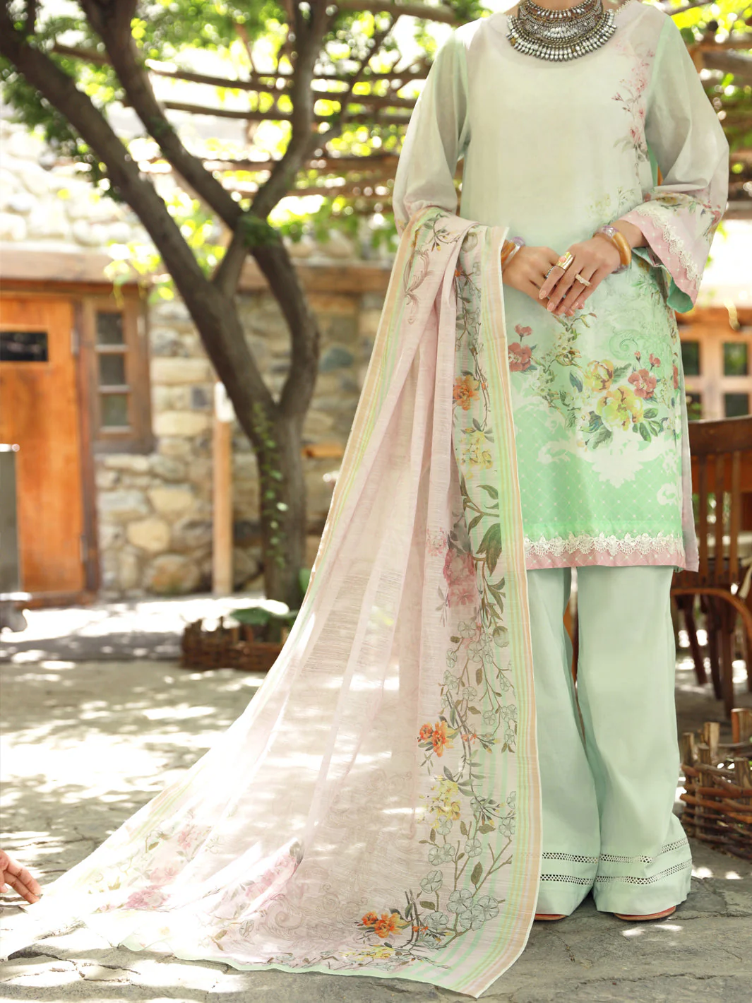 PISTACHIO GREEN LAWN 3PC STITCHED | ALP-3PS-US-1375/S FB-1375A