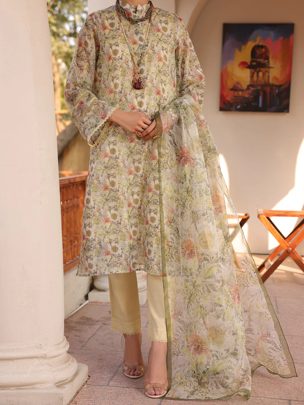 BEIGE 3PC UNSTITCHED | ALP-3PS-US-1612 FB-1612A