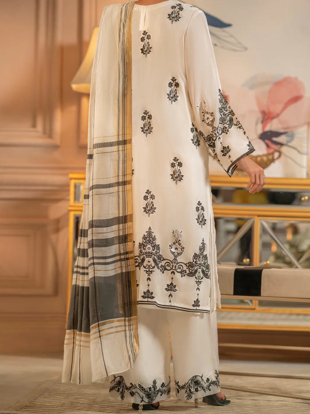 BLACK-WHITE 3PC STITCHED | ALP-3PS-US-1661/S FB-1598A - Image 2
