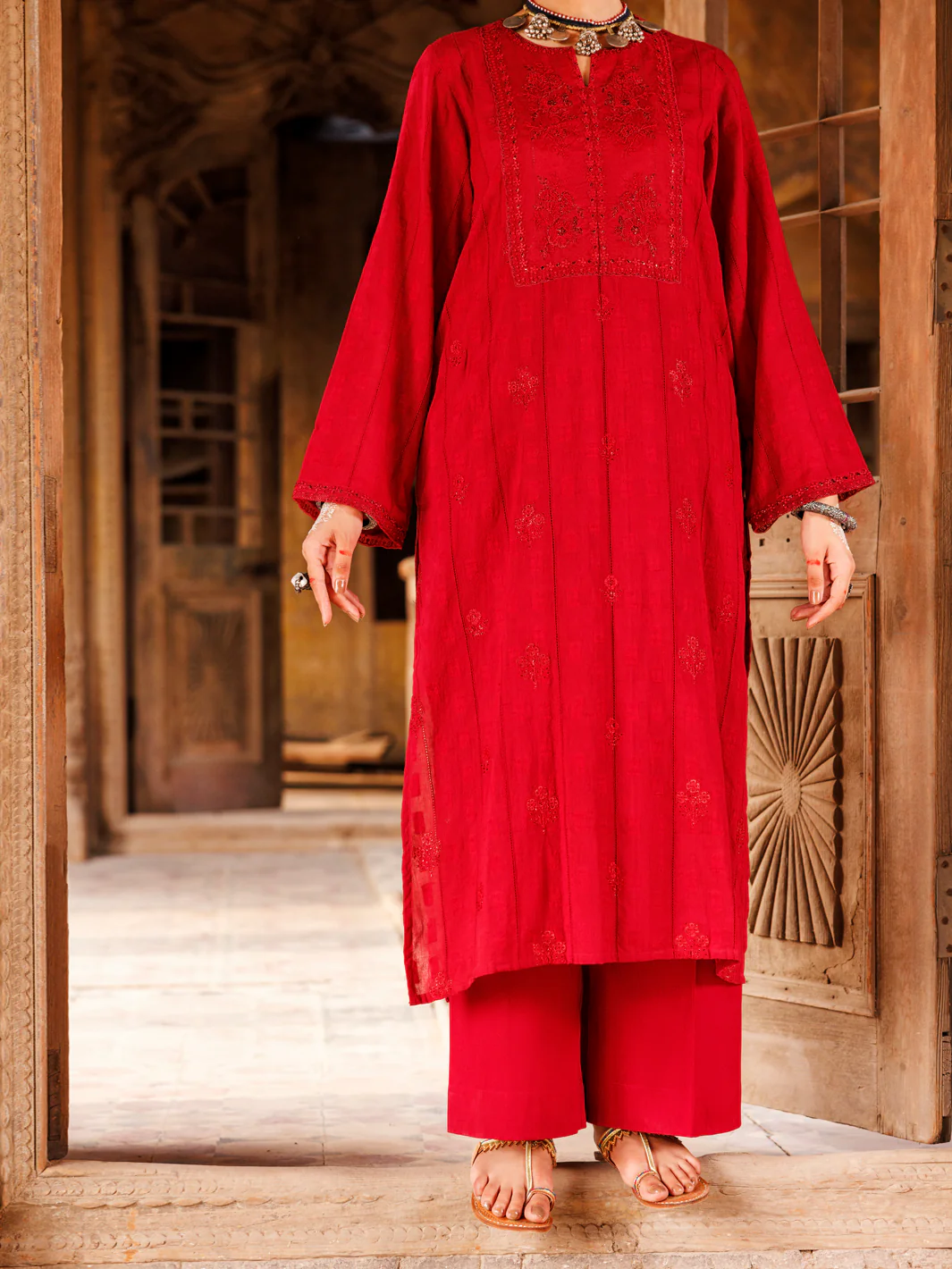 RED LINO KARA KURTI | AWP-LK-707/FB-707A