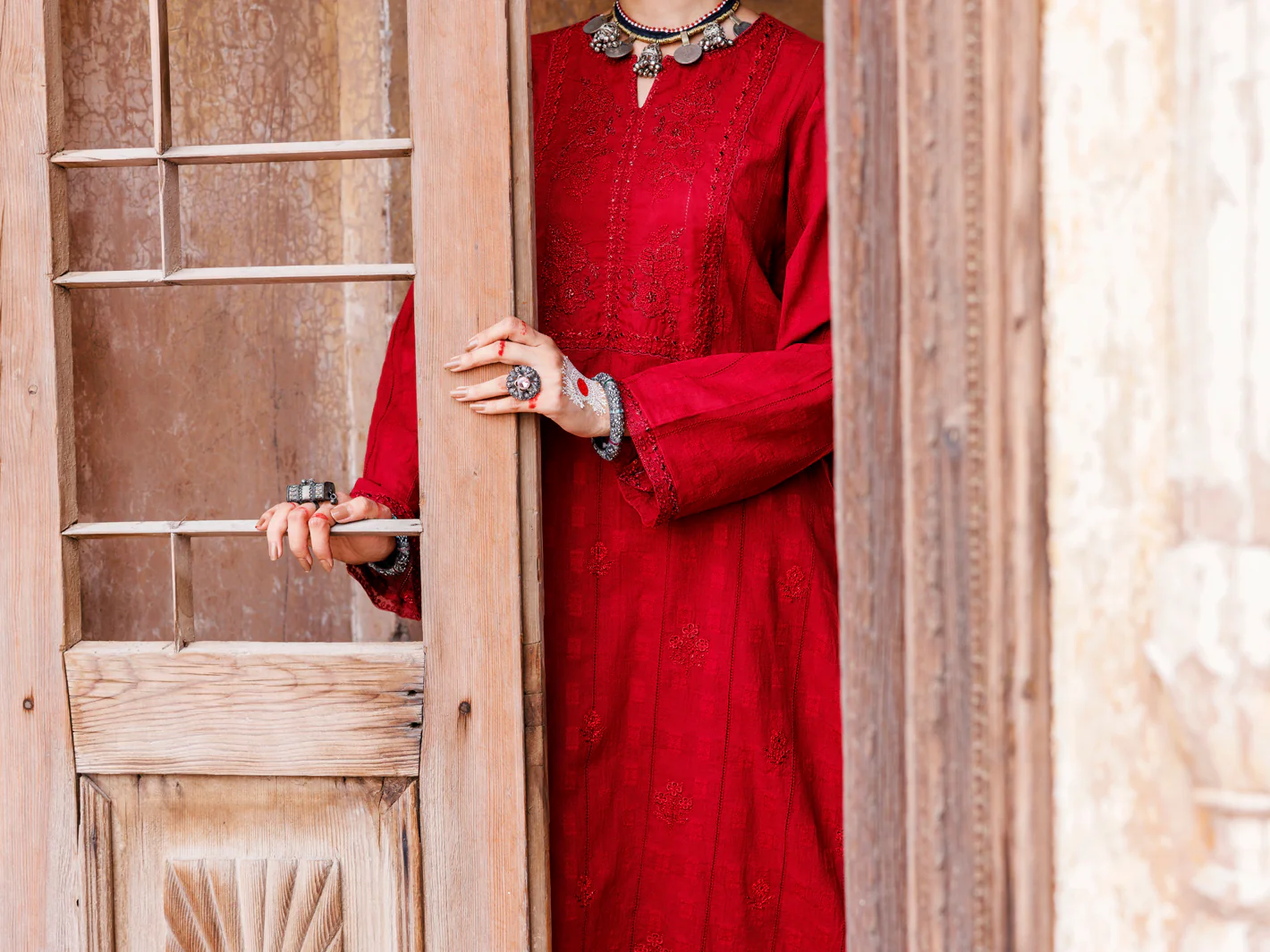 RED LINO KARA KURTI | AWP-LK-707/FB-707A - Image 3