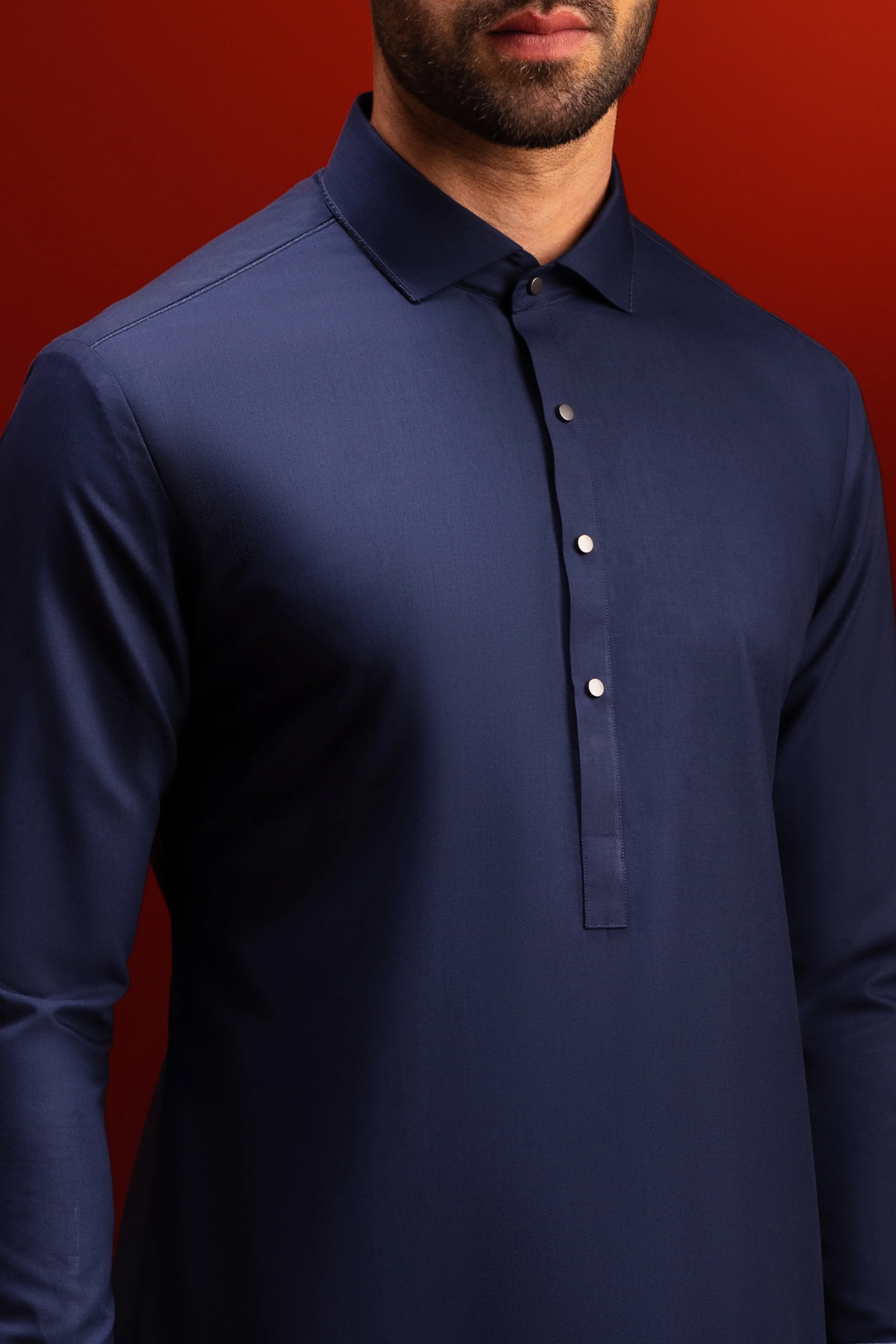 NAVY BLENDED KAMEEZ SHALWAR | CCMKS-S-US-39413-2/4-ANTALYA - Image 3