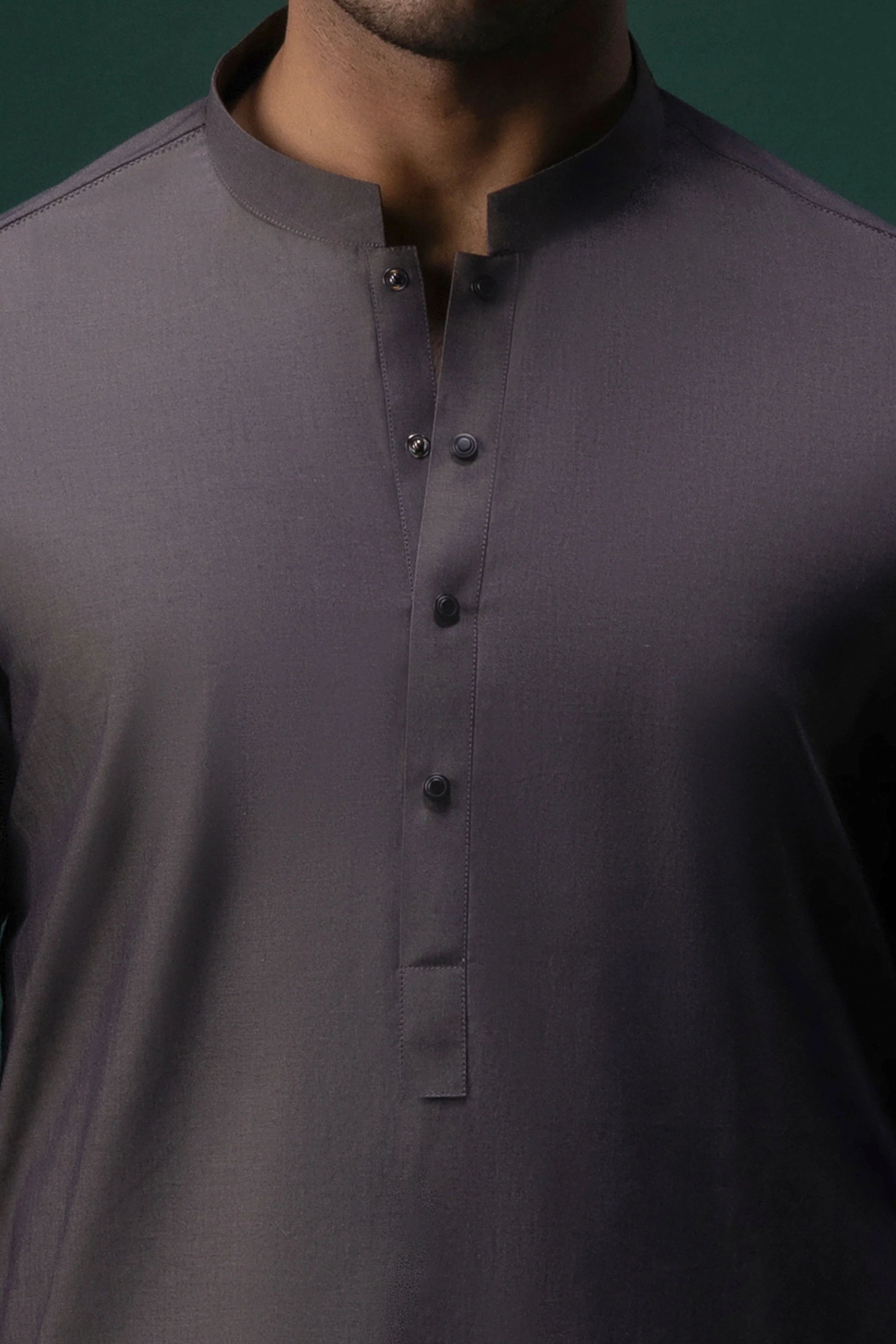 GREY COTTON KURTA TROUSERS | CCMKT-S-39364-2/2 - CALIFORNIA - Image 3