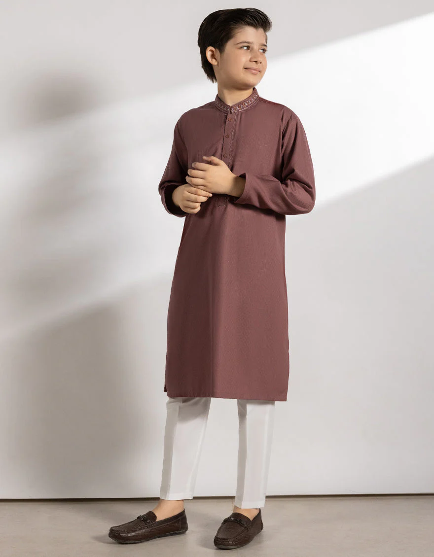DARK PINK BLENDED KURTA | JCK-A-39447/S25/JJ10076-FL - Image 4
