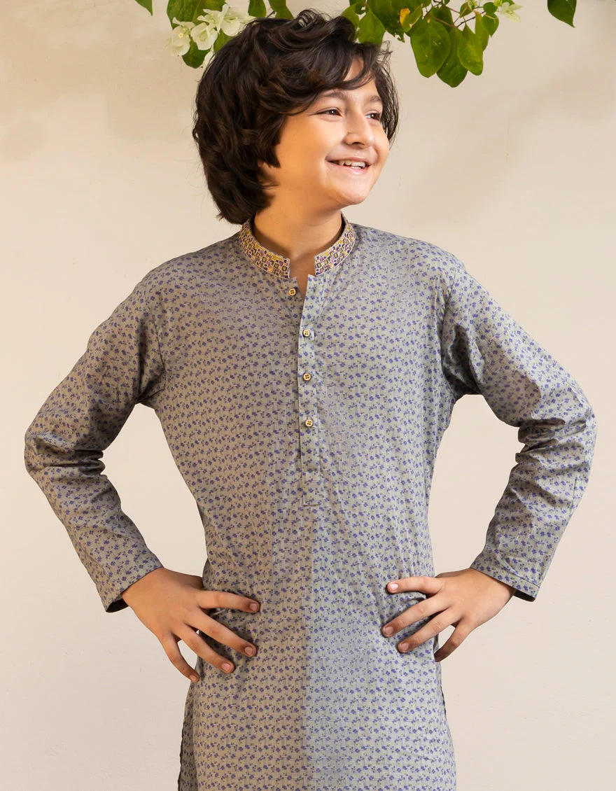 GREY COTTON KURTA | JCK-A-46608/S25/JJ9774-SF - Image 2