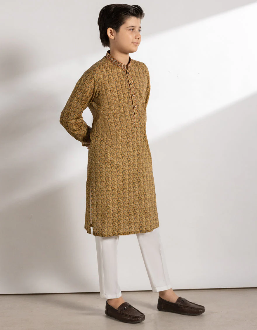 YELLOW COTTON KURTA | JCK-S-46770/S25/JJ9776-SF - Image 4