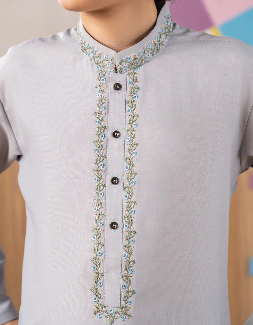 SMOKE GREY BLENDED KURTA TROUSERS | JCKP-A-39267/S25/JJ9560-SF - Image 3