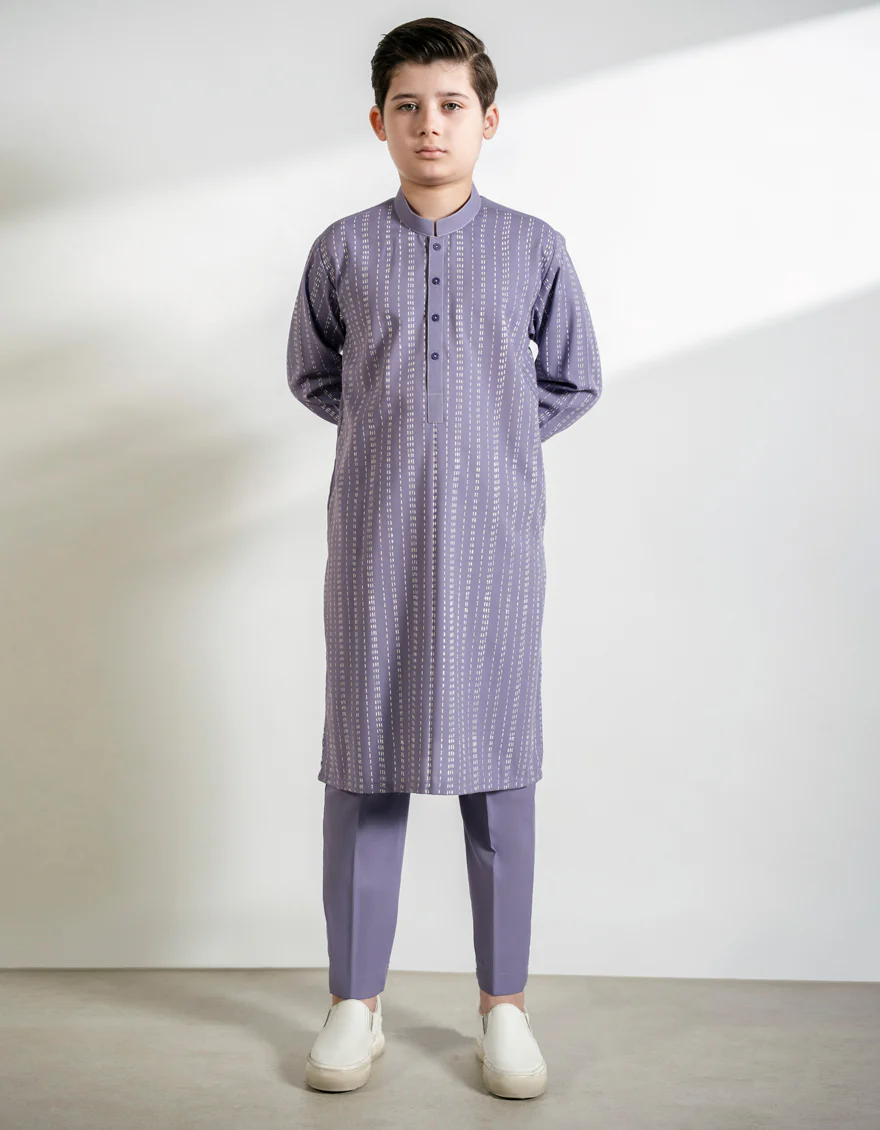LILAC BLENDED KURTA TROUSERS | JCKP-A-50235/S25/JJ9487-CL